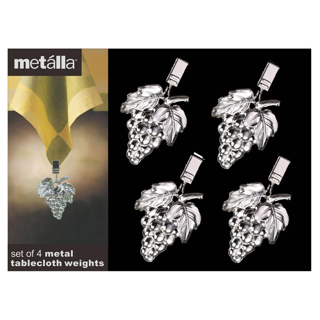 Set Of 4 Metal Grapes Tablecloth Weights By Prodyne - Image 2