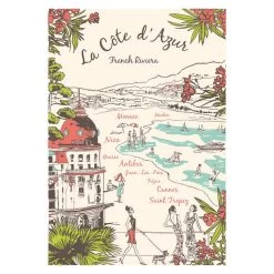 La Cote D'Azur Tea Towel By Winkler Torchons Et Bouchons