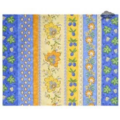 Monaco Blue & Yellow Acrylic-Coated Cotton Reversible Placemat By Le Cluny