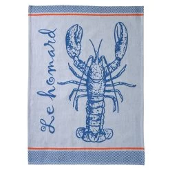 Gone Fishing (A La Pêche) French Jacquard Dish Towel Big Design By Coucke