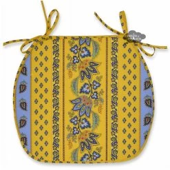 Lisa Yellow Coated French Style Chair Pad By Le Cluny