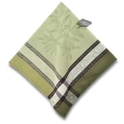 Olive Green French Cotton Jacquard Napkin By L'Ensoleillade