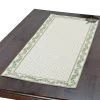 19x49" Calisson Cream Quilted French Cotton Table Runner By Tissus Toselli