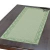 19x49" Calisson Green Quilted French Cotton Table Runner By Tissus Toselli