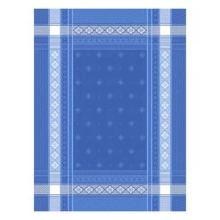 Callas Blue Cotton French Jacquard Dish Towel