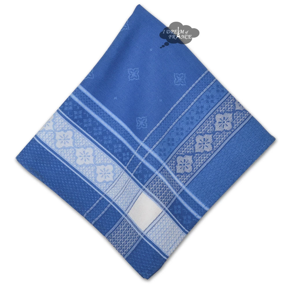 Callas Blue French Cotton Jacquard Napkin By L'Ensoleillade