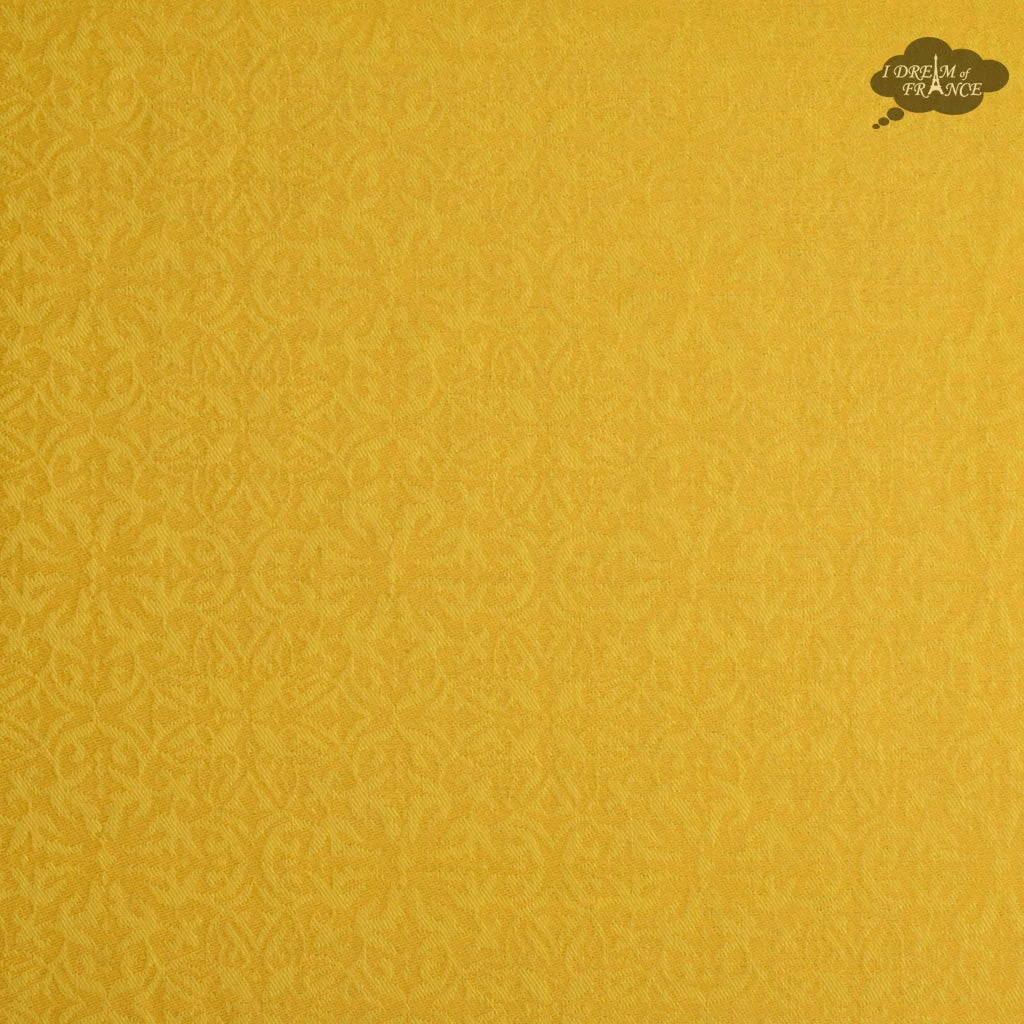 62" Square Cedrat Yellow & Blue French Jacquard Tablecloth By Tissus Toselli - Image 3