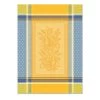 Cedrat Yellow & Blue French Cotton Jacquard Dish Towel By Tissus Toselli