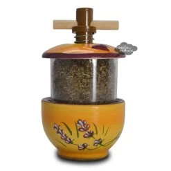 Ceramic Mill With Herbes De Provence - White Flowers