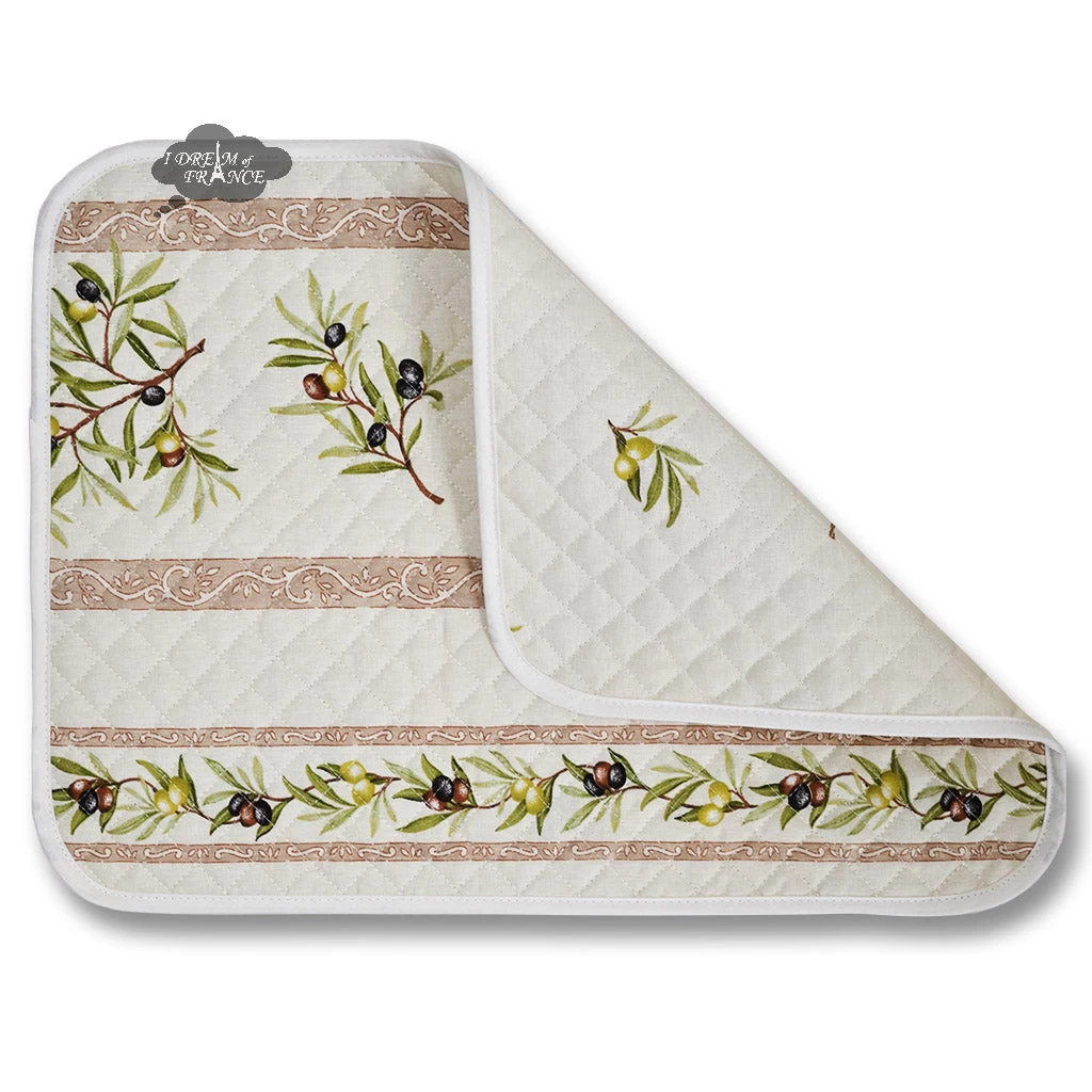 Clos Des Oliviers Cream Cotton Quilted Placemats - Image 2