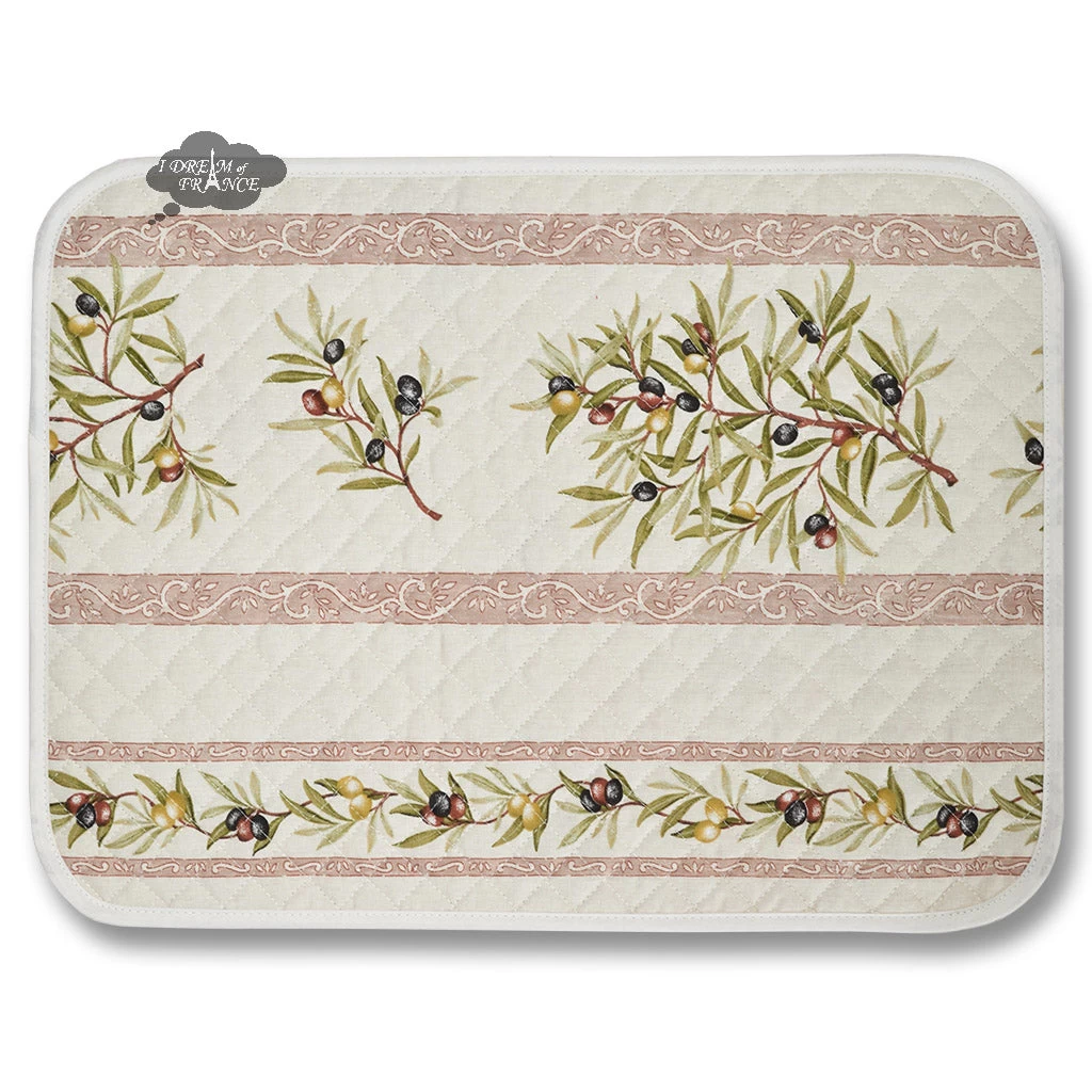 Clos Des Oliviers Cream Cotton Quilted Placemats