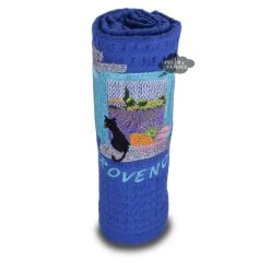 Provence Window Blue Waffle-Weave Kitchen Towel By Coton Blanc