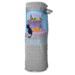 Provence Window Gray Waffle-Weave Kitchen Towel By Coton Blanc