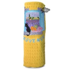 Provence Window Yellow Waffle-Weave Kitchen Towel By Coton Blanc