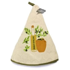 Round Terry Hand Towel Olive Oil Cream By Coton Blanc