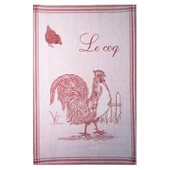 Le Coq (Rooster) French Jacquard Dish Towel By Coucke