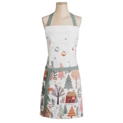 Christmas Forest (Foret De Noel) French Cotton Kitchen Apron By Coucke