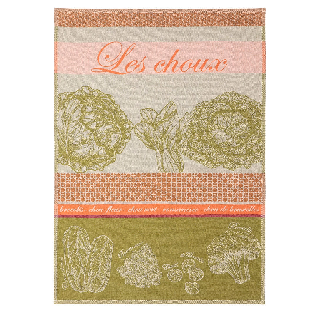 Cabbage (Choux) French Jacquard Dish Towel By Coucke