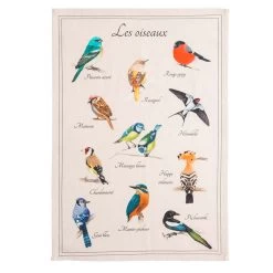 The Birds (Les Oiseaux) French Linen Cotton Blend Dish Towel By Coucke
