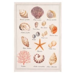 Treasures Of The Sea (Tresors De La Mer) French Linen Cotton Blend Dish Towel By Coucke