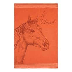 Stallion (Etalon) French Jacquard Cotton Dish Towel By Coucke