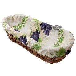 Grapes Cream Provence Baguette Basket With Removable Liner By Le Cluny