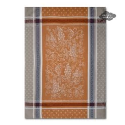 Winery Caramel French Cotton Jacquard Dish Towel By Tissus Toselli