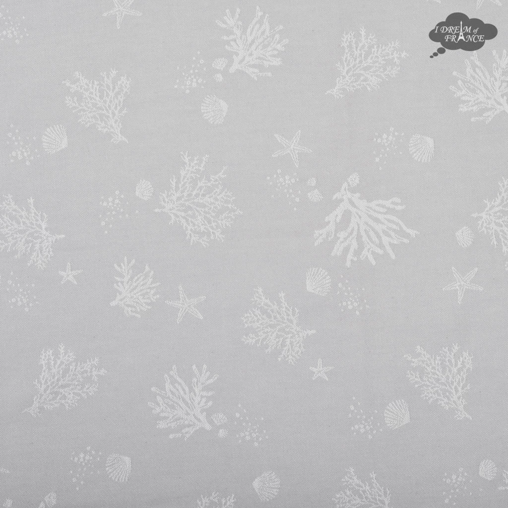 62" Square Oceane Blue French Jacquard Tablecloth By Tissus Toselli - Image 4