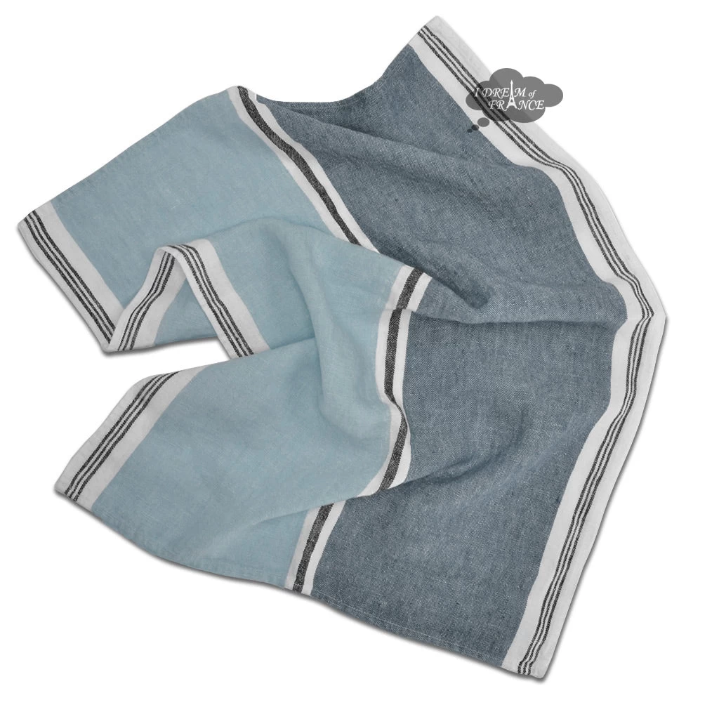 Trevise Blue Stone French Linen Kitchen Towel By Harmony - Image 2