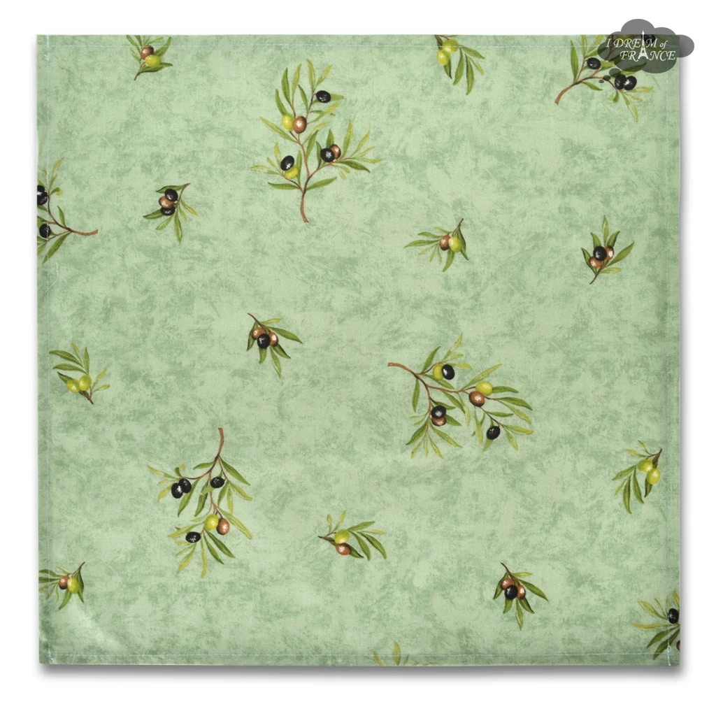 Clos Des Oliviers Green Provence All-Over Cotton Napkin By L'Ensoleillade - Image 2
