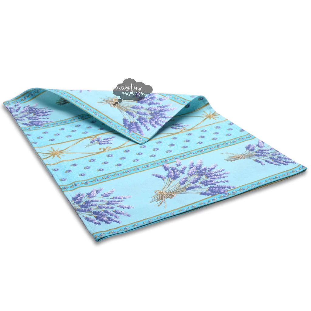 Lavender Blue Acrylic-Coated Cotton Reversible Placemat By Le Cluny - Image 2