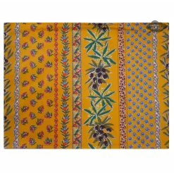 Olives Yellow Acrylic-Coated Cotton Reversible Placemat By Le Cluny