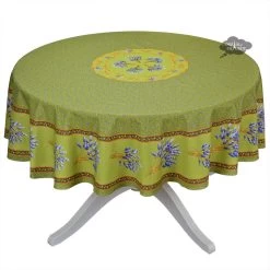 70" Round Lavender Green Provence Tablecloths By Le Cluny