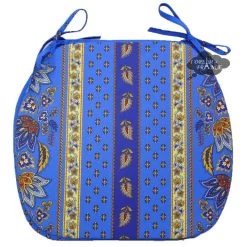Lisa Blue Coated French Style Chair Pad By Le Cluny