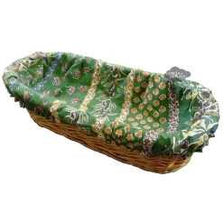 Olives Green French Baguette Basket With Removable Liner By Le Cluny