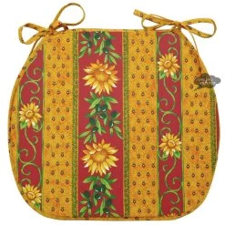 Sunflower Red Coated French Style Chair Pad By Le Cluny