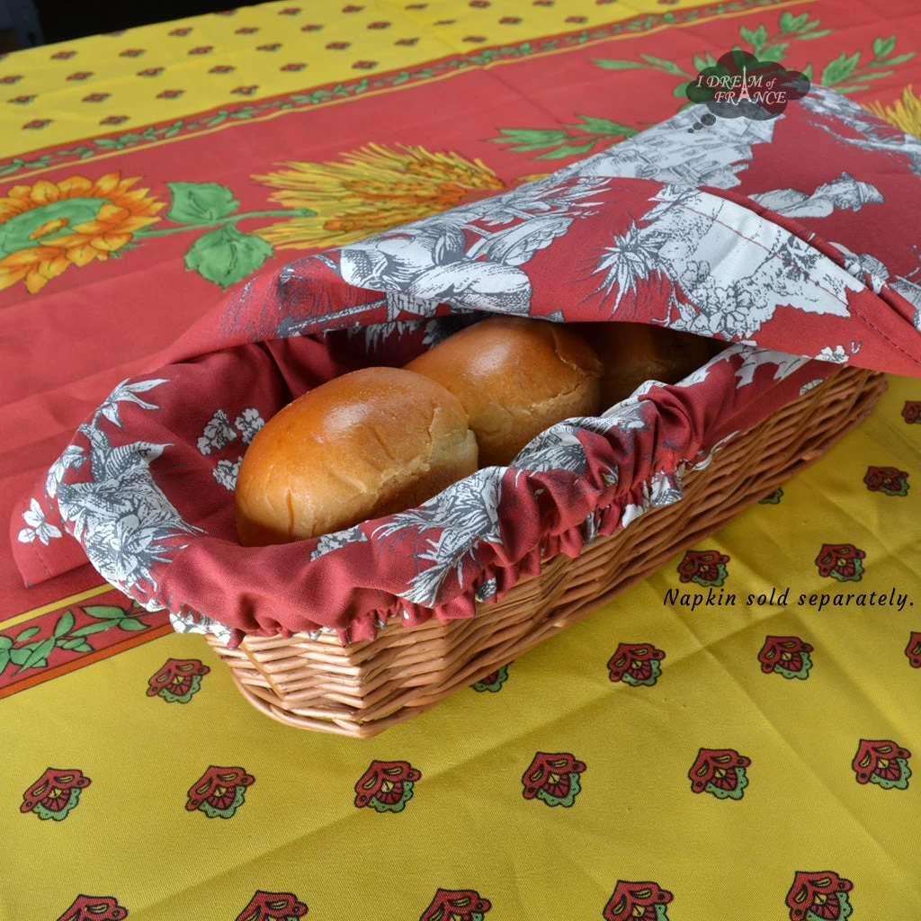 Villandry Red French Baguette Basket With Removable Liner By Le Cluny - Image 2