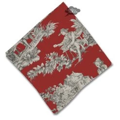Villandry Red French Toile Cotton Napkin By Le Cluny
