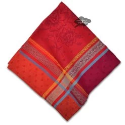 Massilia Red French Cotton Jacquard Napkin By Marat D'Avignon