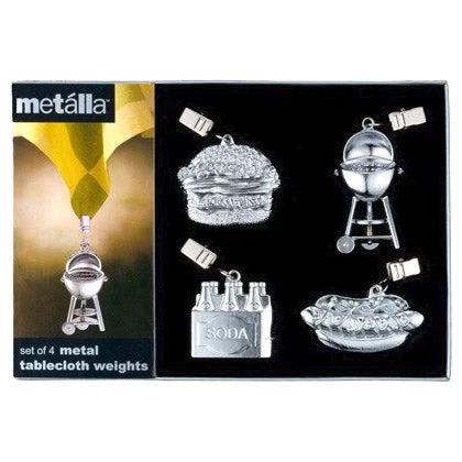 Set Of 4 Metal Bar-B-Q Tablecloth Weights By Prodyne - Image 2
