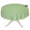 58" Round Calisson Green Allover Acrylic-Coated Cotton Tablecloth By Tissus Toselli