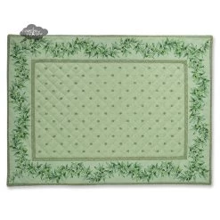 Calisson Green Quilted Cotton Placemat By Tissus Toselli