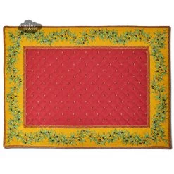 Calisson Red Quilted Placemat By Tissus Toselli