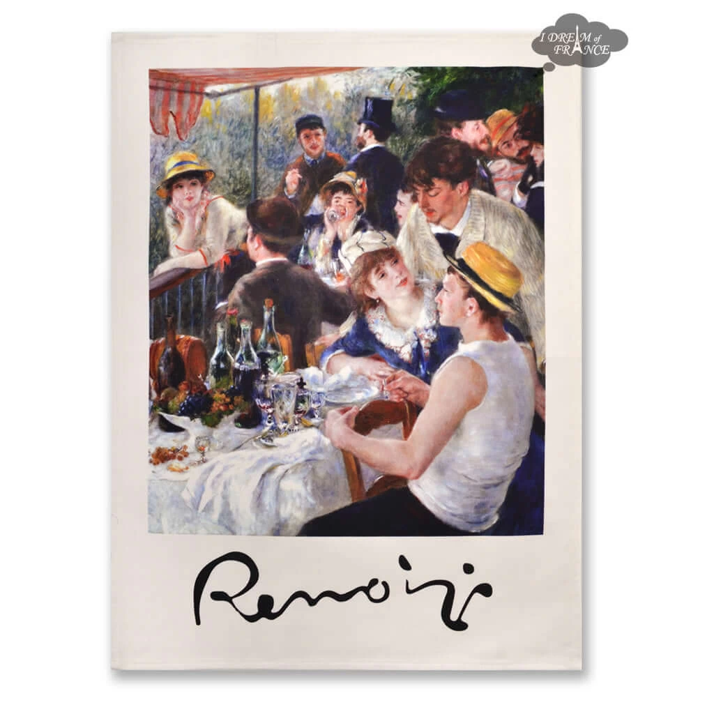 Luncheon Of The Boating Party By Renoir French Cotton Kitchen Towel By L.R. Creations