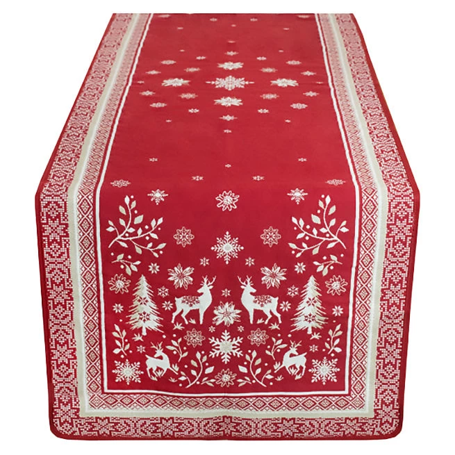 19x64" Winter Valley French Jacquard Table Runner By Tissus Toselli