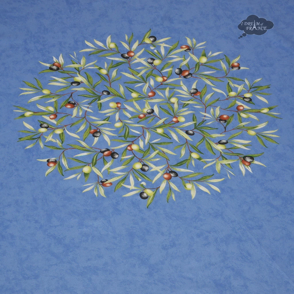 70" Round Clos Des Oliviers Blue French Tablecloths By Label France - Image 2