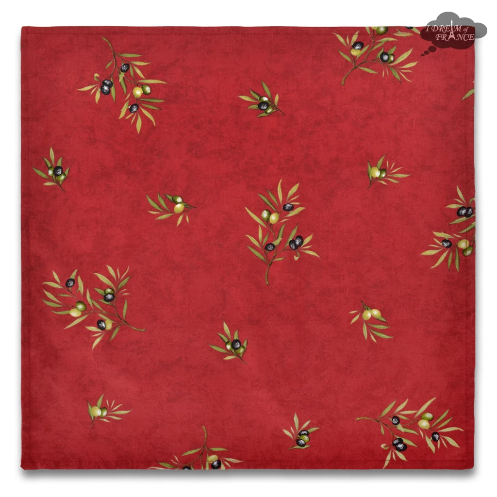 Clos Des Oliviers Red Provence All-Over Cotton Napkin By Label France - Image 2