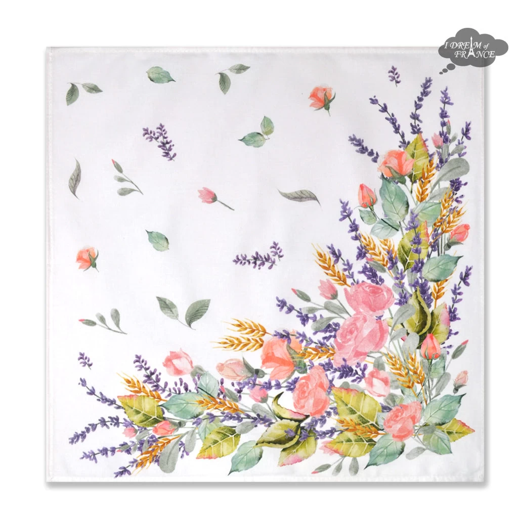 Grasse White Provence Cotton Napkin By Tissus Toselli - Image 2