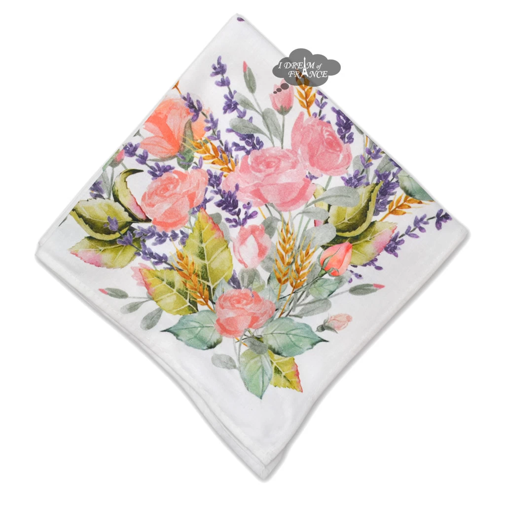 Grasse White Provence Cotton Napkin By Tissus Toselli