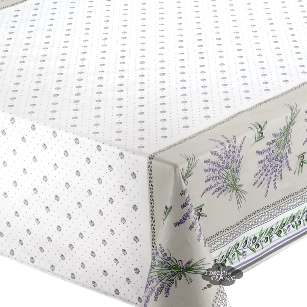 60" Square Lauris Acrylic-Coated Cotton Tablecloth By Tissus Toselli - Image 2